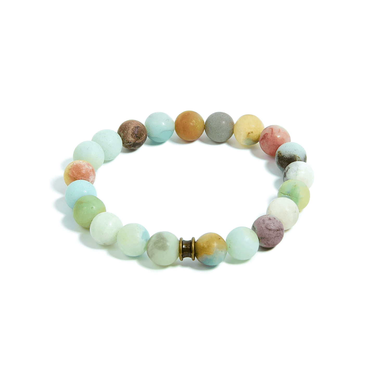 Amazonite Natural Gemtone Bracelet -Matte with Brass Fitting
