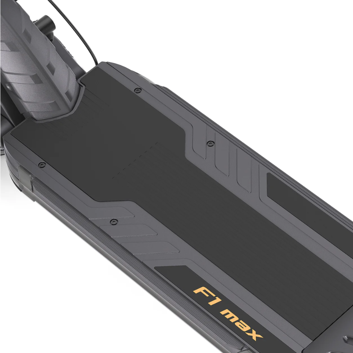 Close-up of a black F1 Max product on a white background