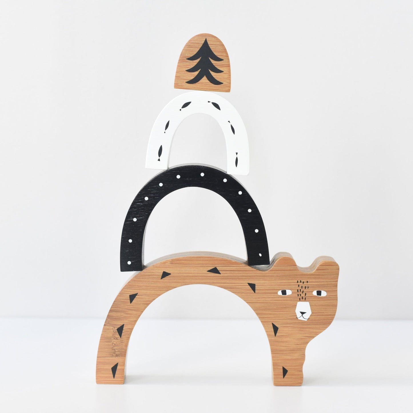 Bamboo nesting bear toy for toddlers