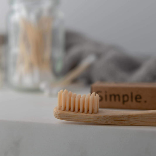 Bamboo Toothbrush with Medium Wavy Bristle - Natural