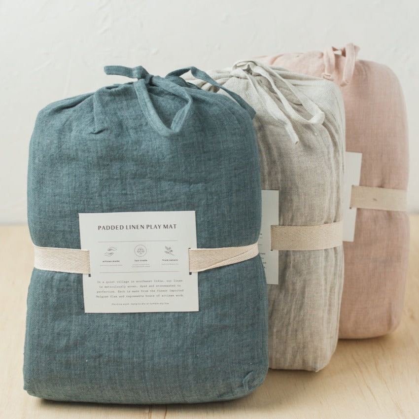 Belgian Linen Play Mats Color Options