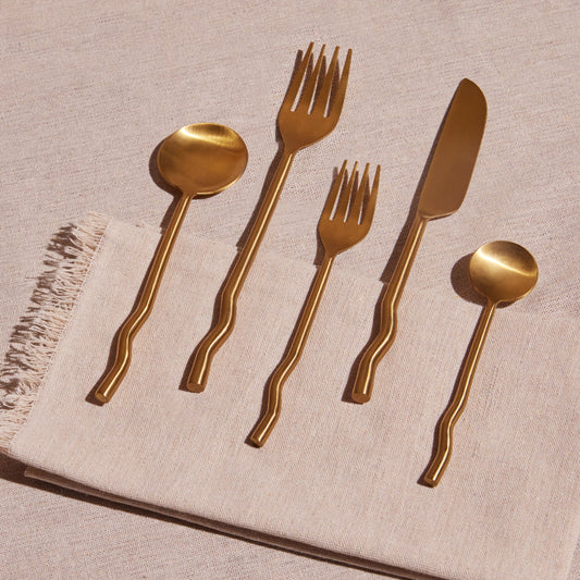 emma-silverware-20-pieces with brushed brass coating