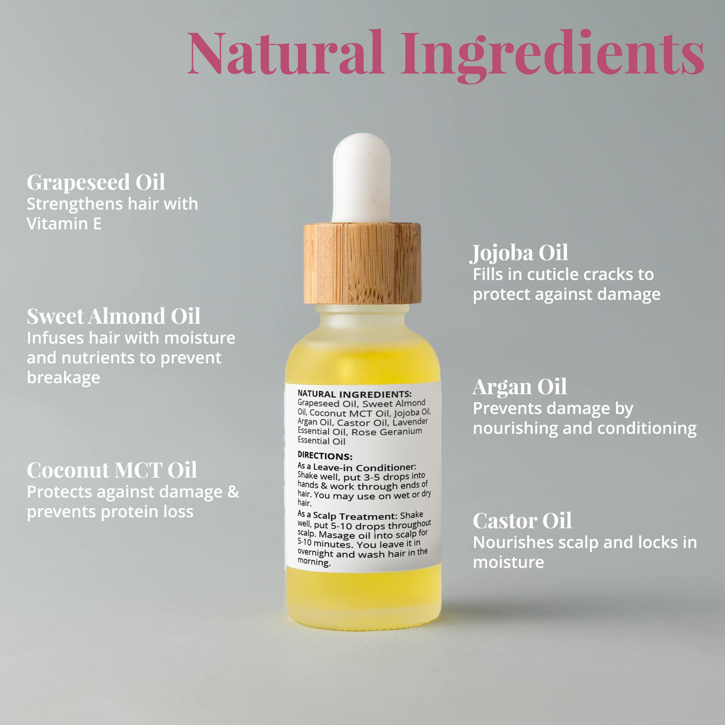 Hair Serum Lavender Rose Geranium Ingredients
