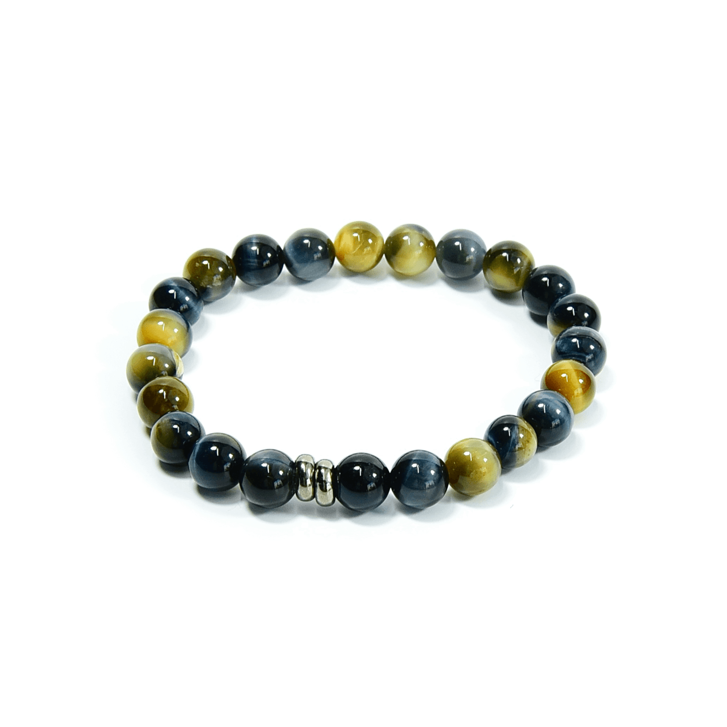 Blue and Blonde Tiger Eye Bead Bracelet