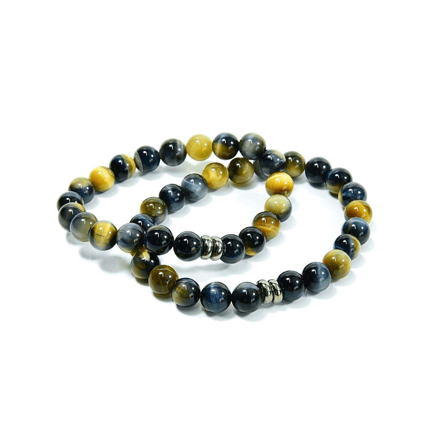 Blue and Blonde Tiger Eye Bead Bracelet