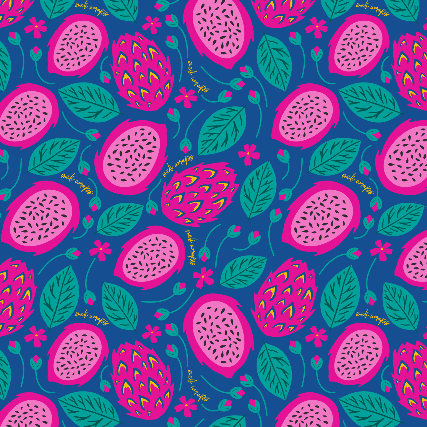 Beeswax Food Wrap - Dragonfruit Print