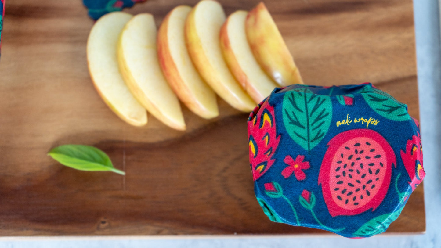 Beeswax Food Wrap - Dragonfruit Print