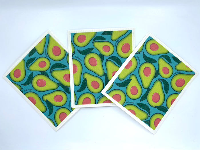 Avocado Swedish Dish Cloth Set of 3