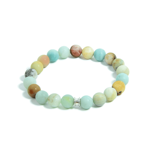 Amazonite Natural Gemtone Bracelet -Matte with Silver Fitting