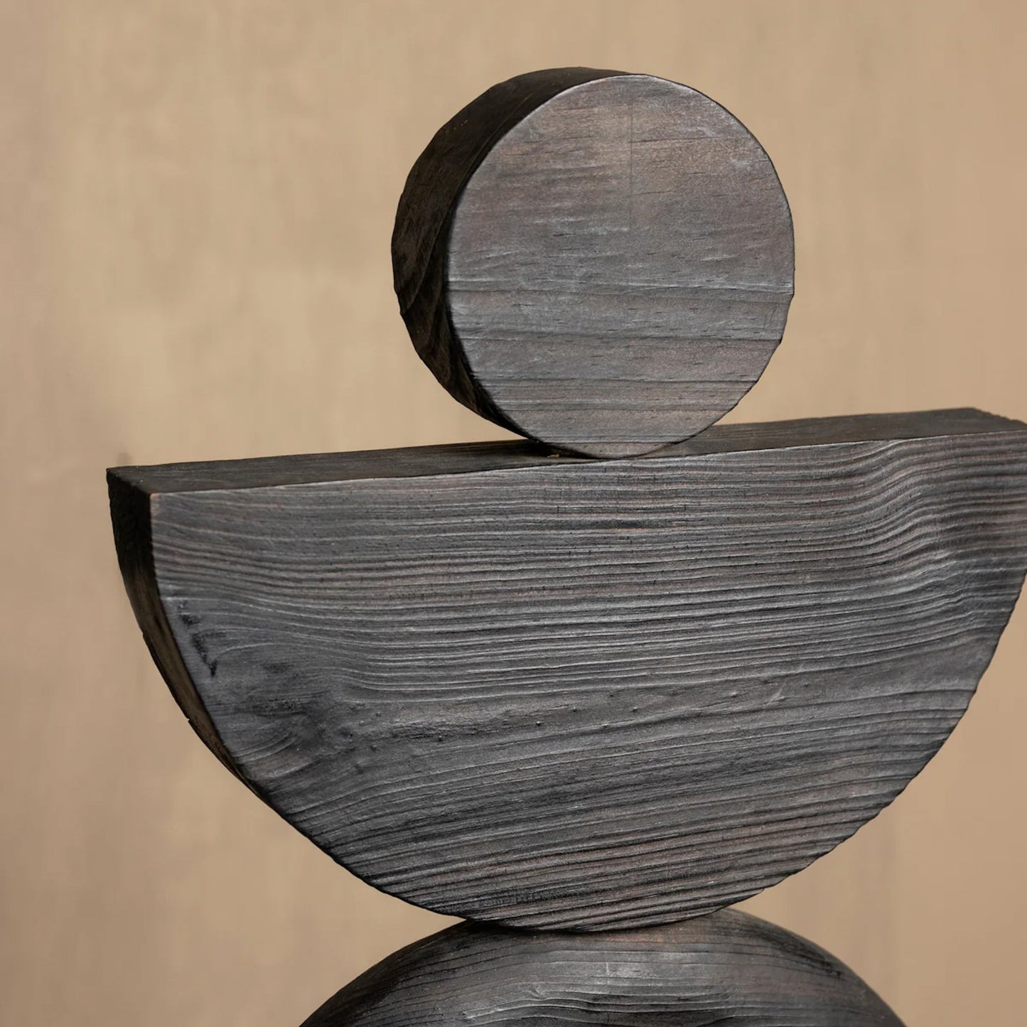 Arco Wood Sculpture in Charcoal Finish