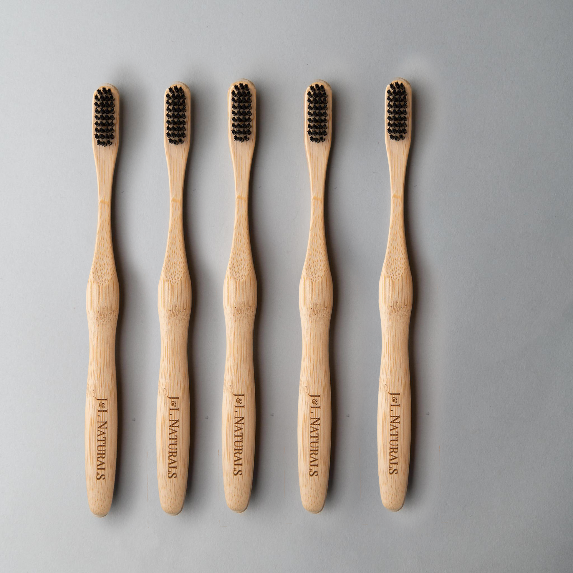 Bamboo Toothbrushes - Black Bristles (5-pack)