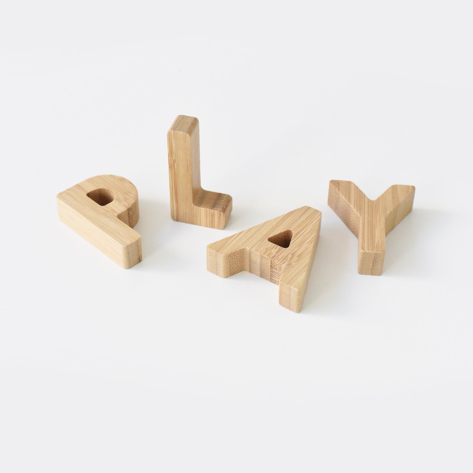 Bamboo Wooden Alphabet Letter Learning Spelling - Play