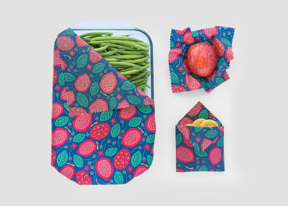 Dragonfruit Beeswax Wraps (3-sizes)