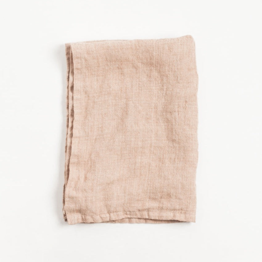 Stone Washed Belgian Linen Kitchen Towel Made by Creative Women - Blush