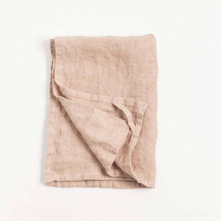 Belgian Linen Tea Towel - Blush - Made by Creative Women