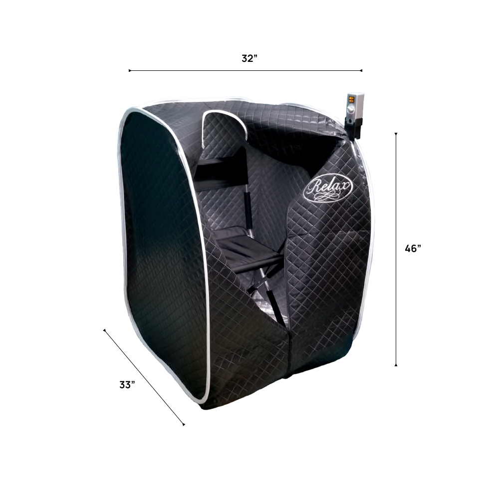 Dimensions of the Black Pro Relax far infrared sauna.
