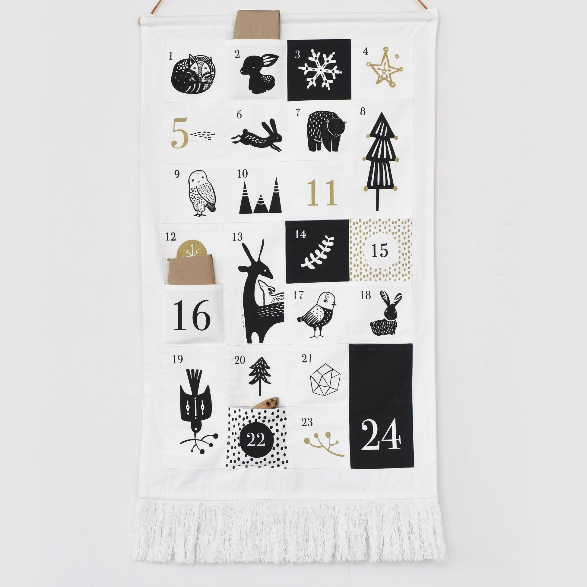 Christmas Advent Calendar on Canvas Fabric