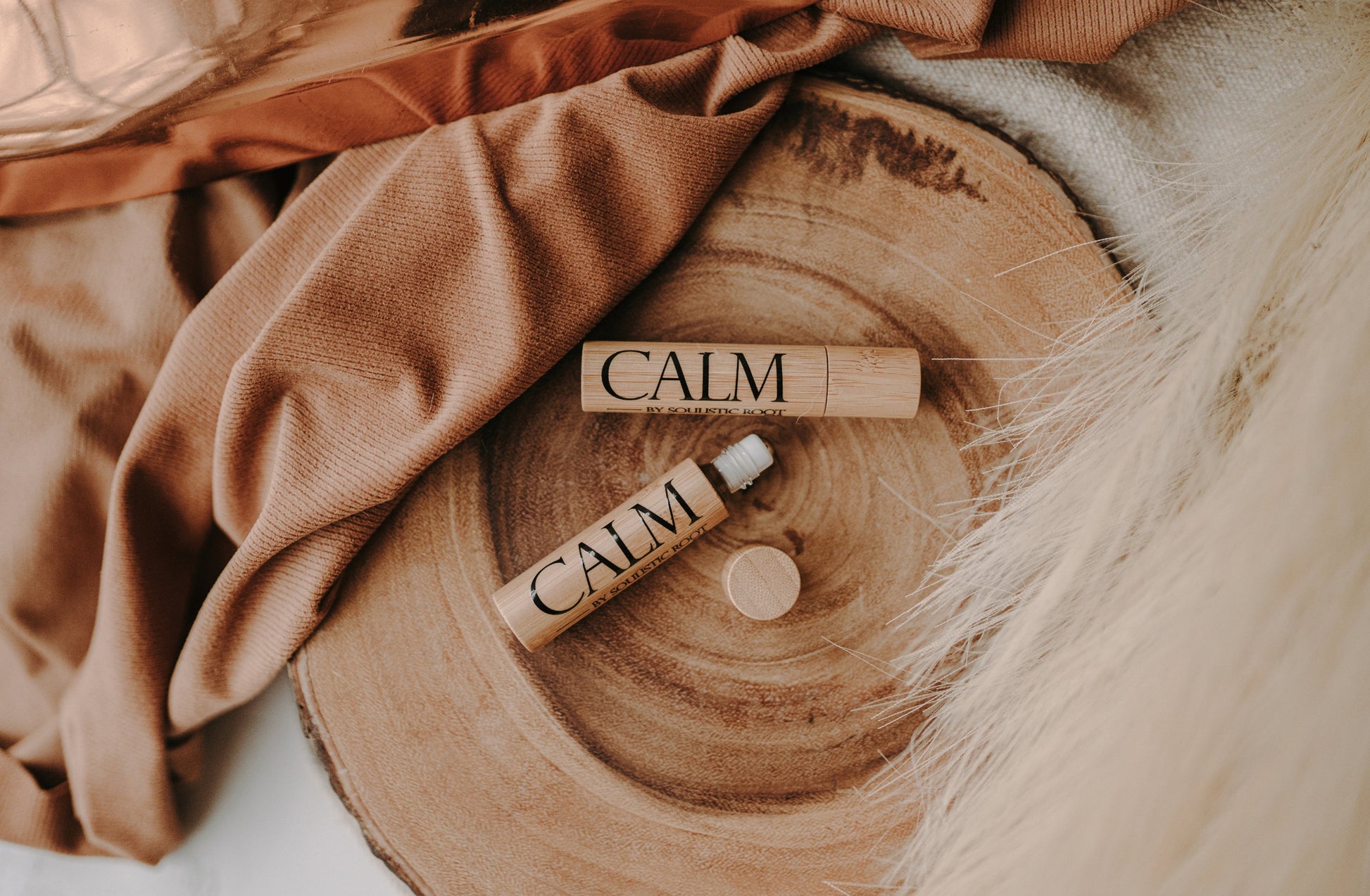 Calm Essential Oil Roller by Soulistic Root in Bamboo Casing