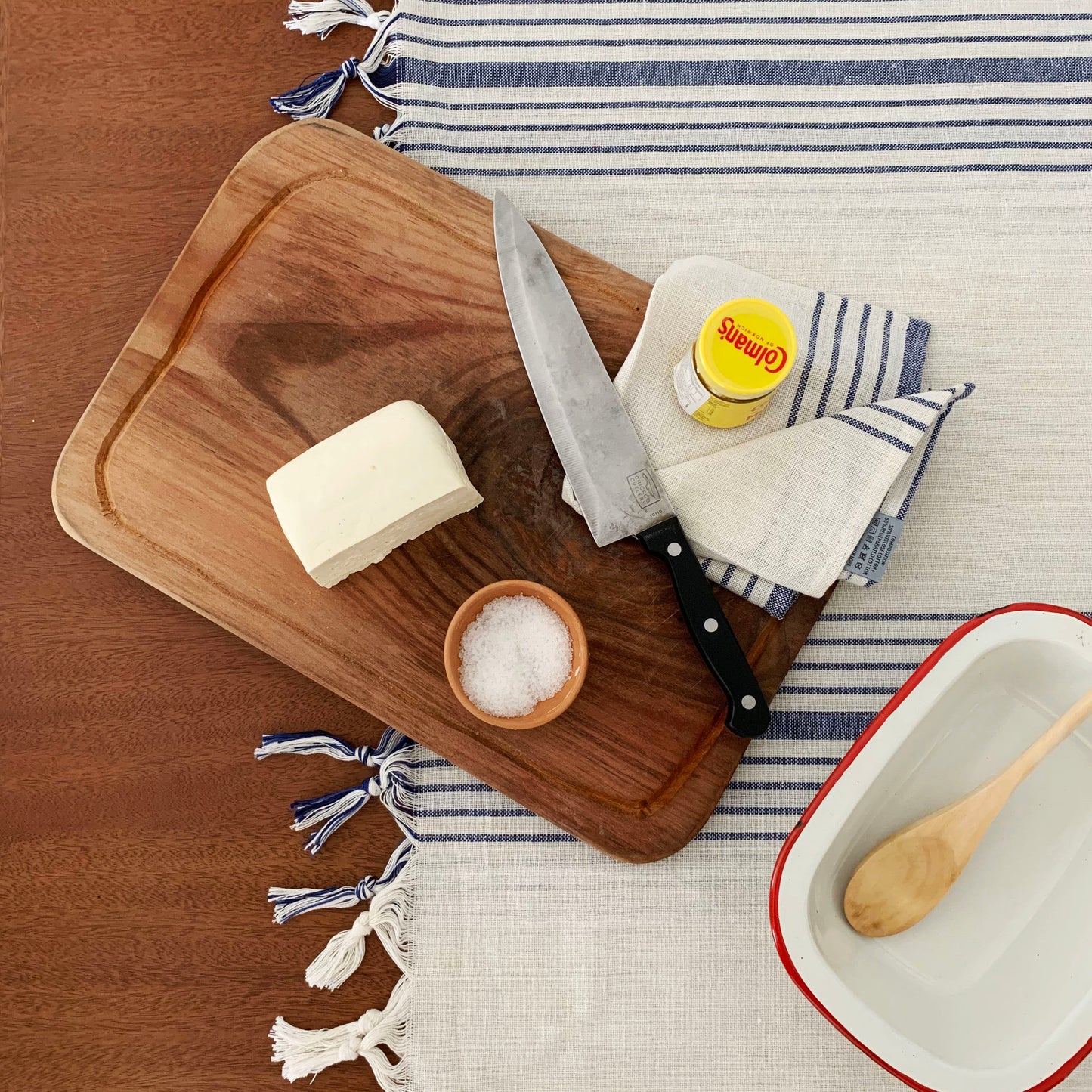 French Style Tablecloth Blue and White Stripes