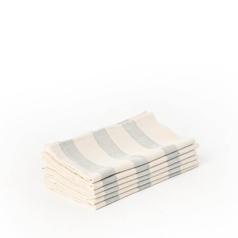 Nyota Napkins Made from 100% Cotton - Gray Striped Napkins Set of 4