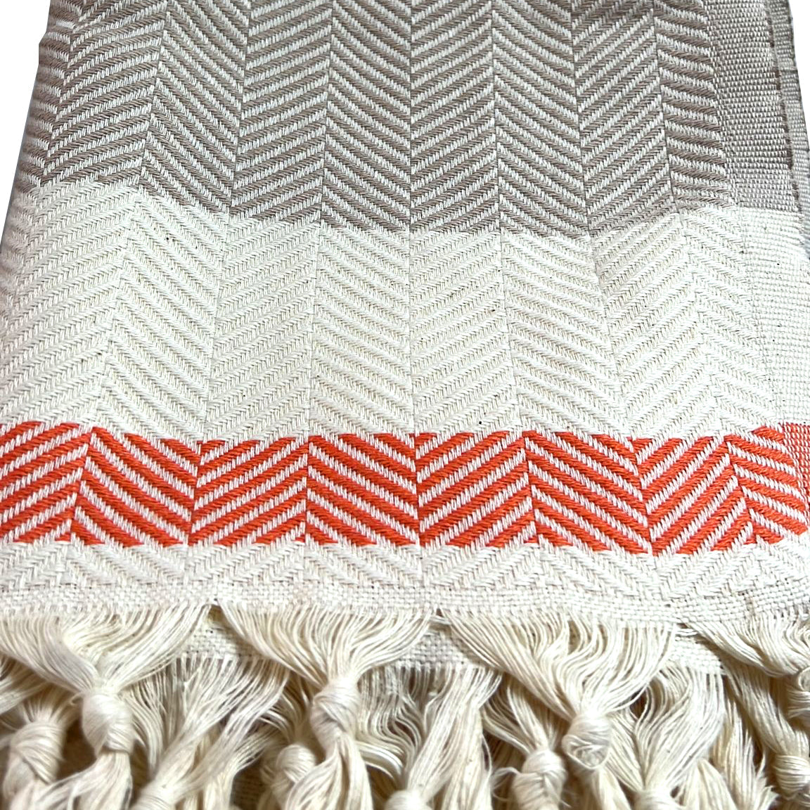 Pipa Handloomed Throw in Beige by Hilana