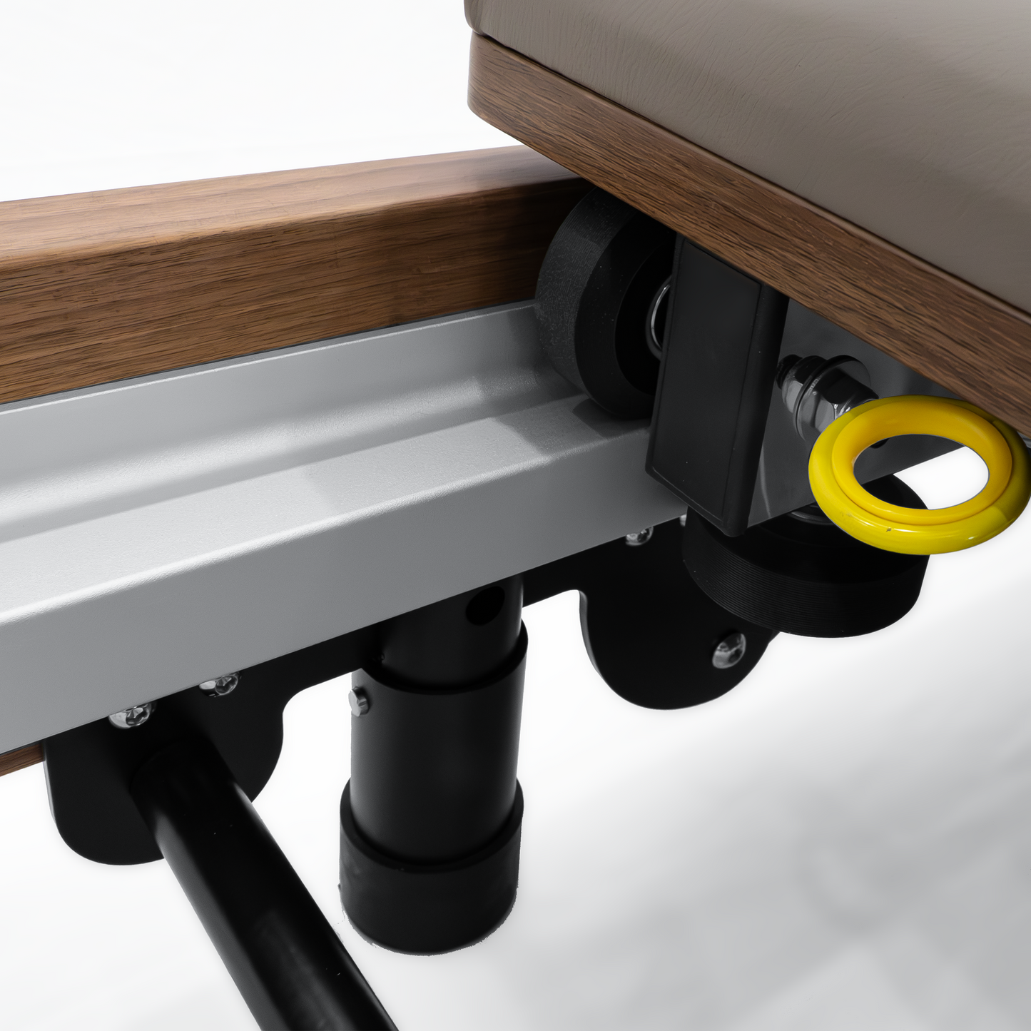 Janet La Force Plus foldable walnut Pilates reformer for home workouts