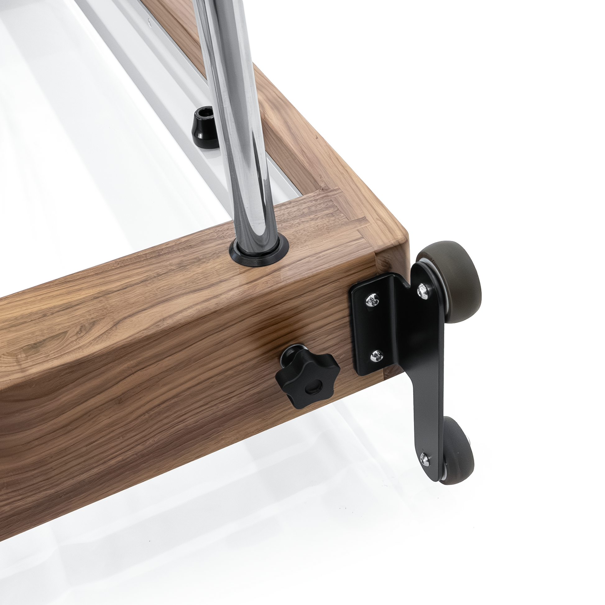 Janet La Force Plus foldable walnut Pilates reformer for home workouts