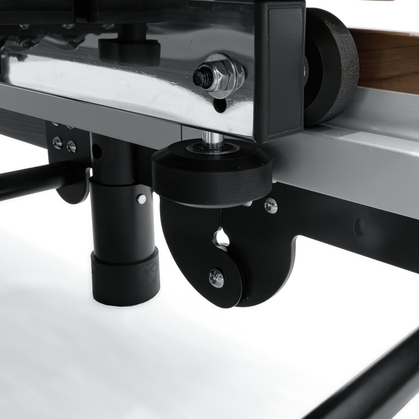 Janet La Force Plus foldable walnut Pilates reformer for home workouts