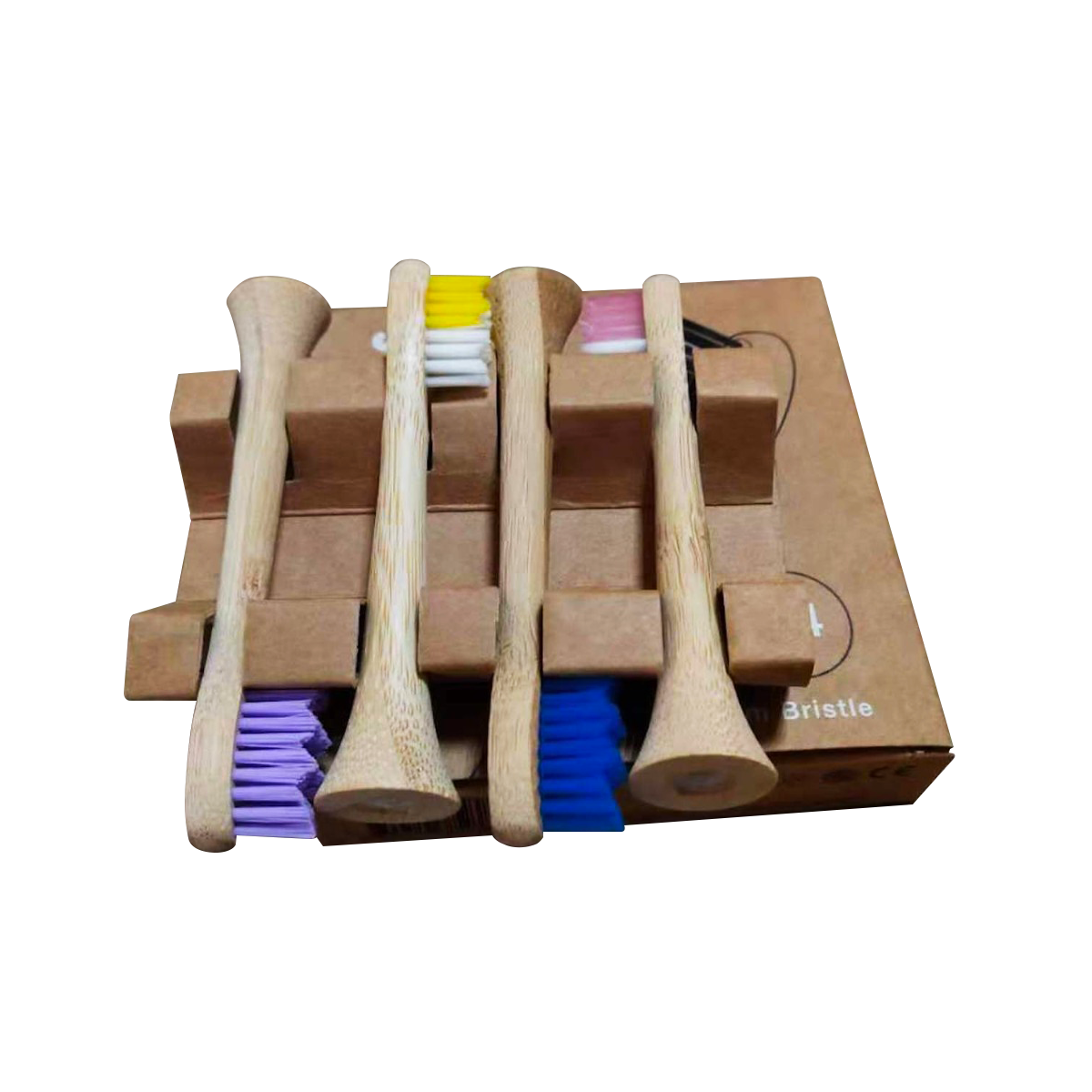 Four Kaylaan biodegradable bamboo electric toothbrush replacement heads