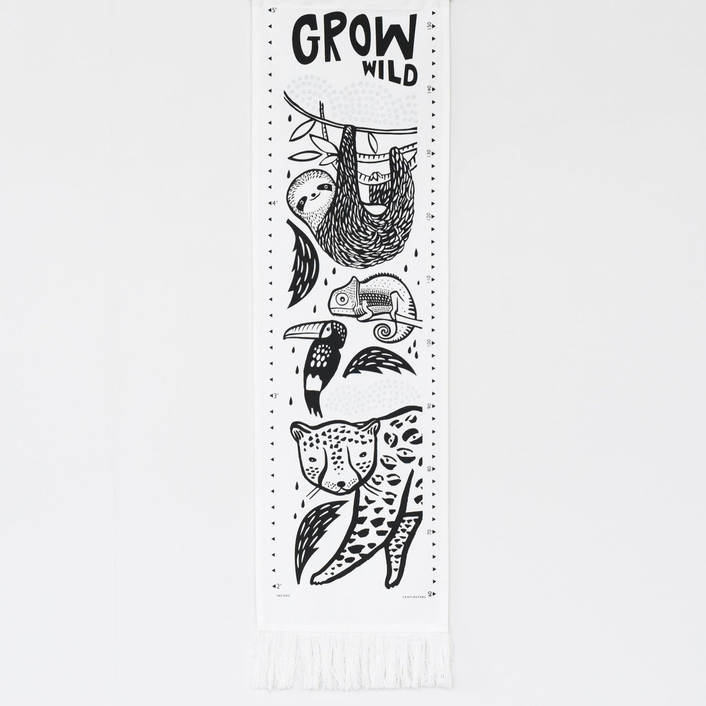 Fabric Growth Chart Nursery or Kids Room - Rainforest