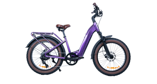 Magnum Bliss 750W Fat Tire eBike in Amethyst. Electric bike shown on a white background