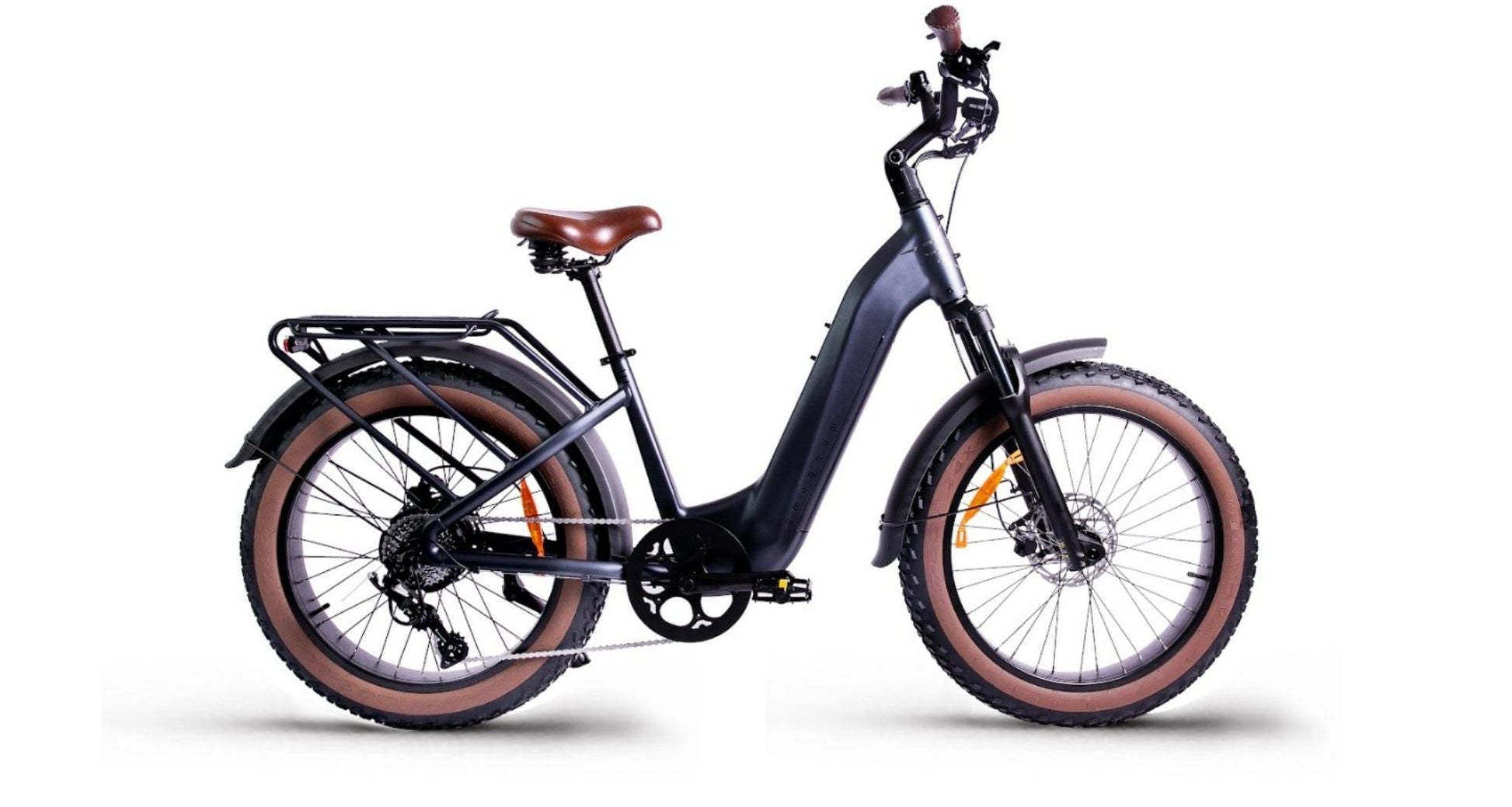Magnum Bliss 750W Fat Tire eBike in Graphite. Electric bike shown on a white background