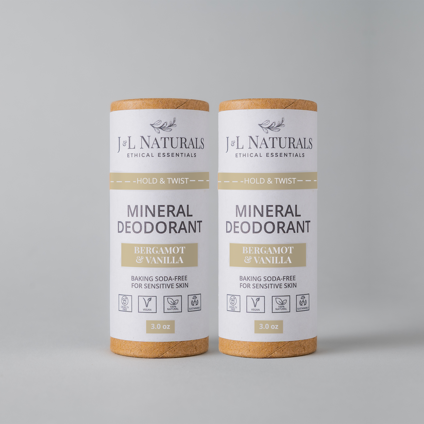 Mineral Deodorant (2-Pack) Full-Size - Bergamot & Vanilla