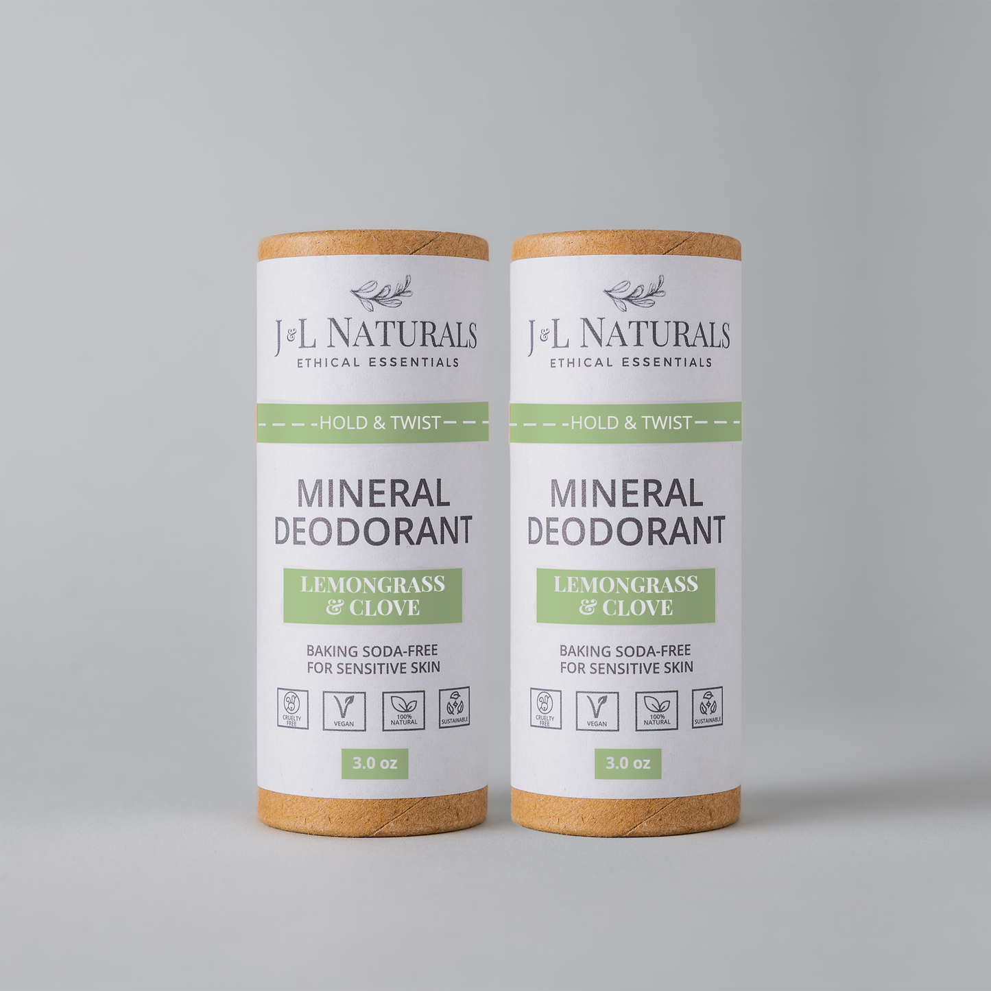 Mineral Deodorant (2-Pack) Full-Size - Lemongrass & Clove