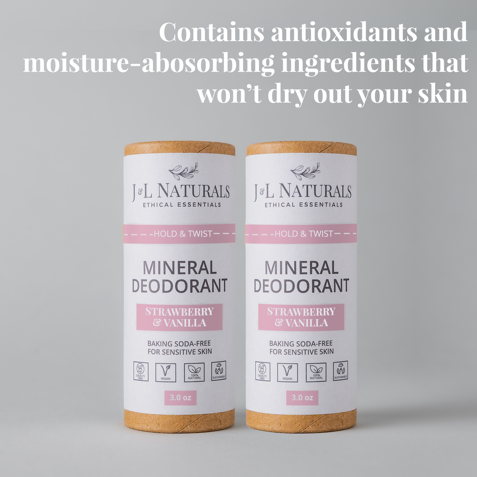 Mineral Deodorant (2-Pack) Full-Size - Strawberry & Vanilla