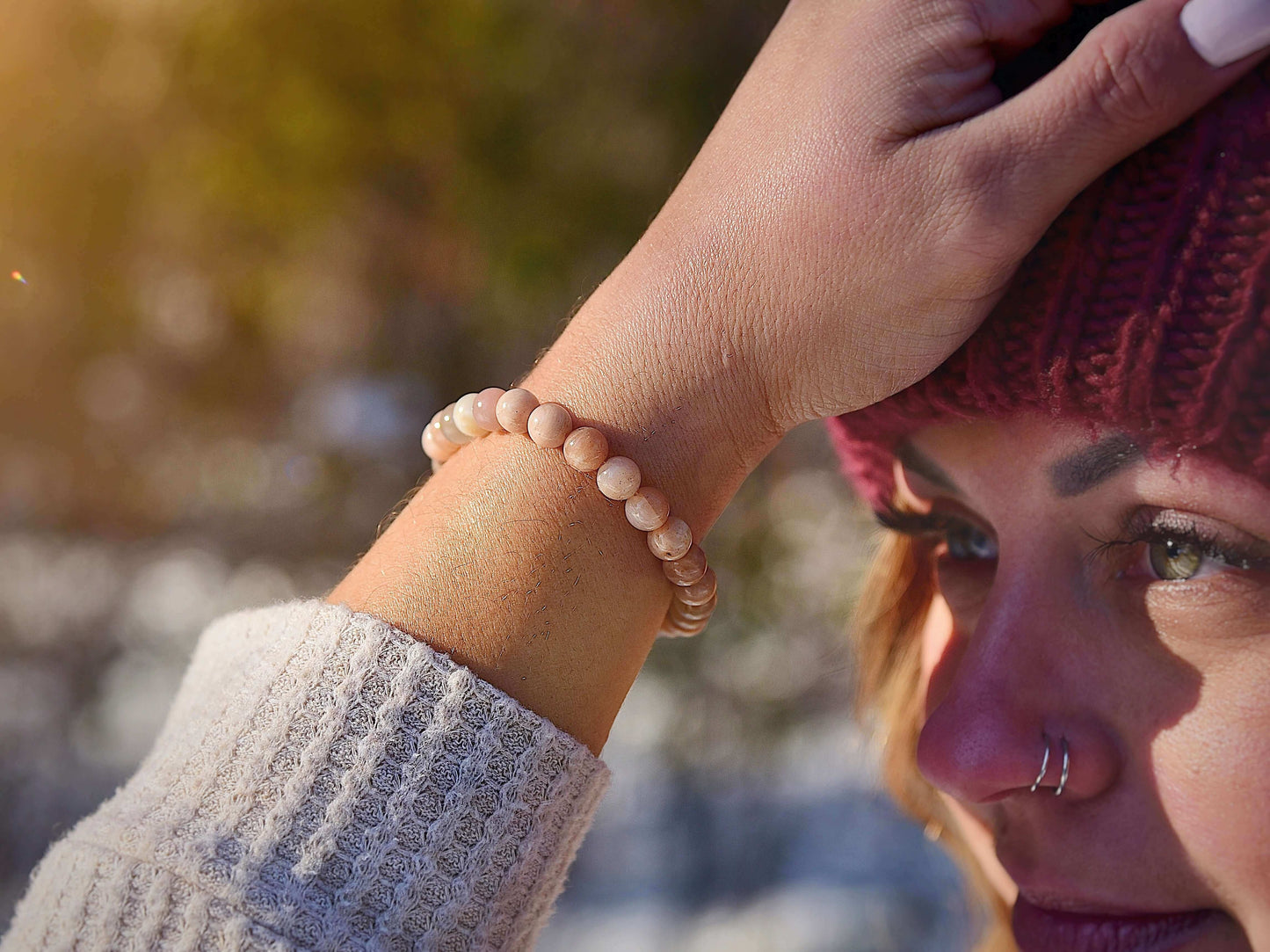 Moonstone Bead Bracelet This bracelet is made with high-quality Moonstone beads which bring inner growth to the wearer. Zodiac Sign: Gemini. Chakras: Sacral, Third Eye, and Crown. Handmade with authentic crystals & gemstones in Minneapolis, MN.