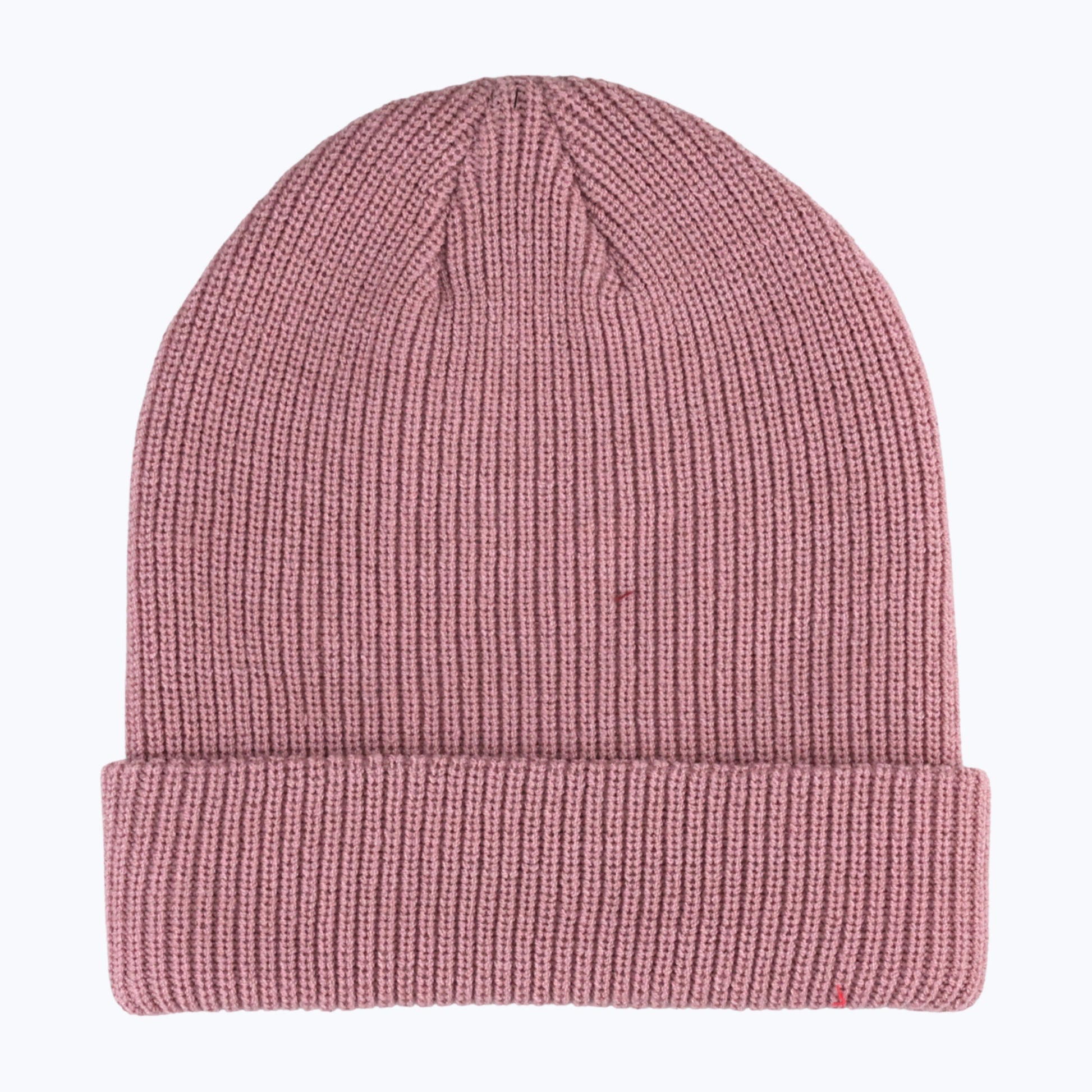 Mauve knit beanie by Rainier Watch on a white background