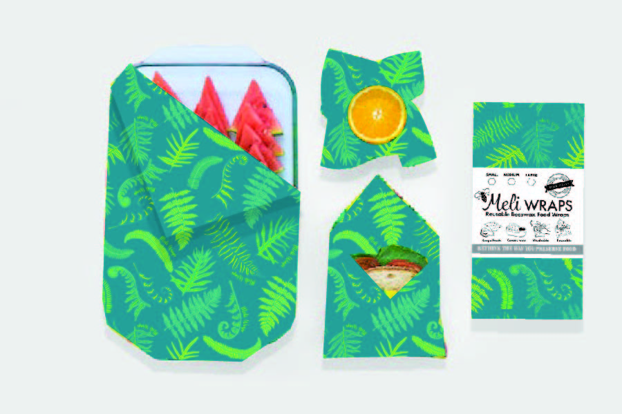 Beeswax wraps in fern print (3 sizes)