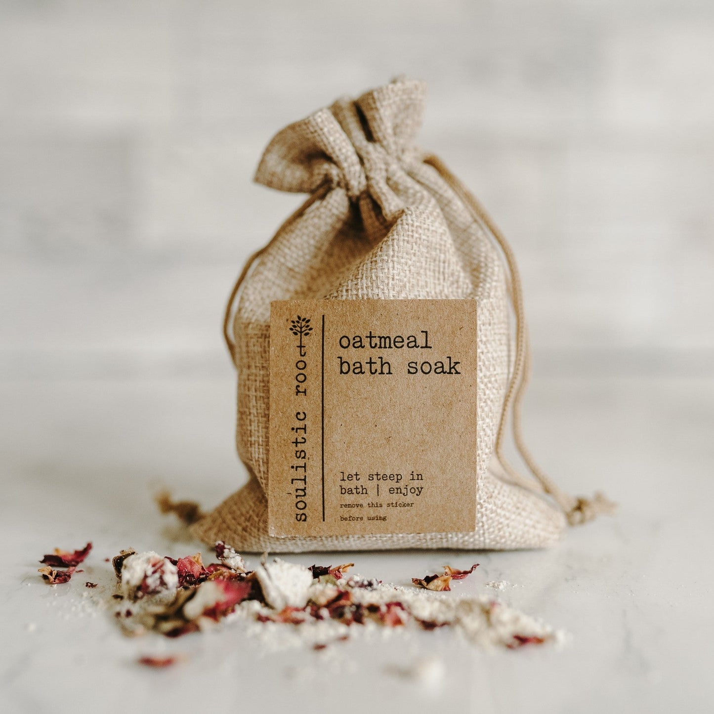 Herbal Oatmeal Bath Soak with Rose Petals