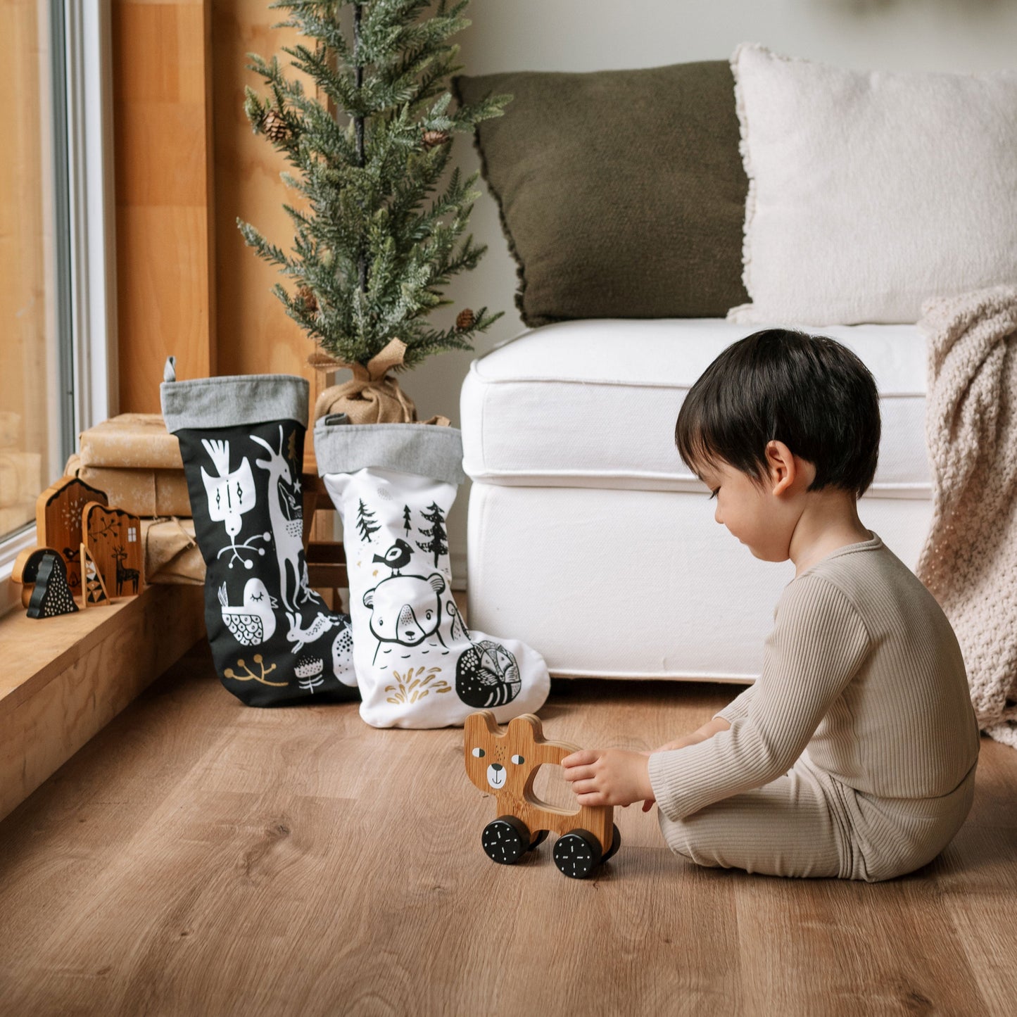 Wooden Bear Push Toy for Toddlers