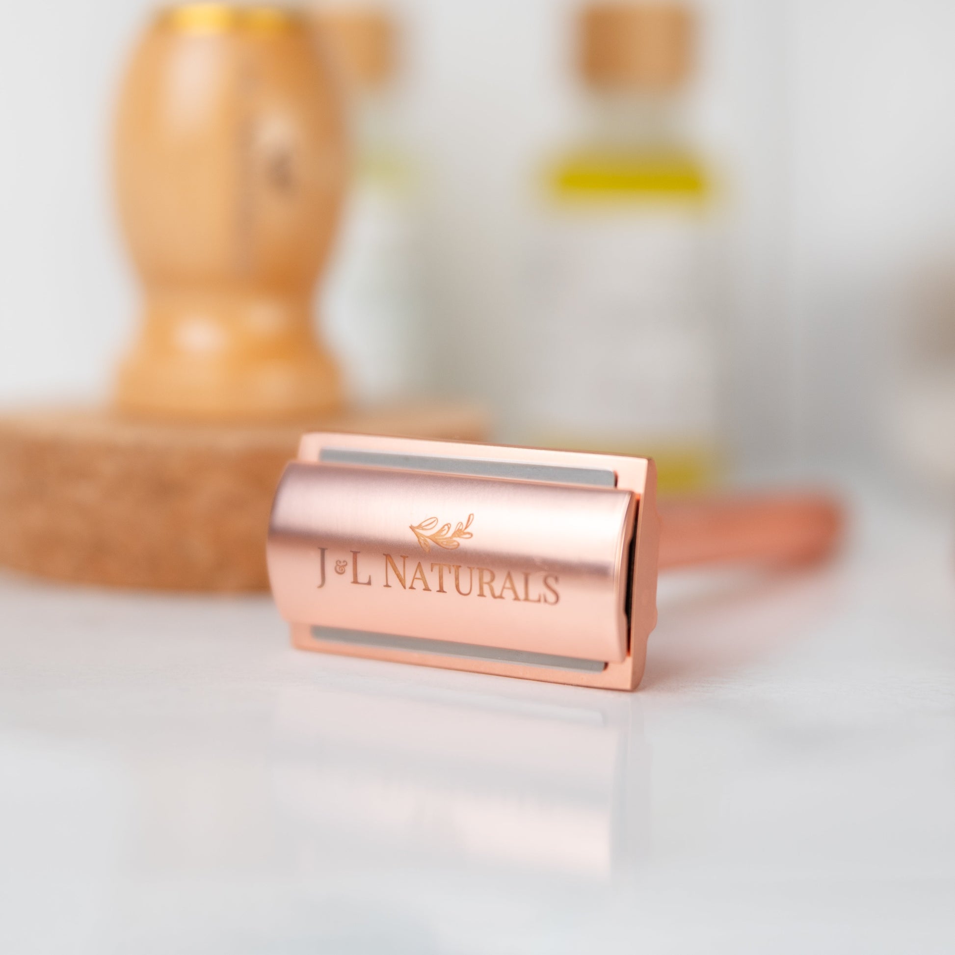 Reusable Safety Razor by J&L Naturals - Rose Gold