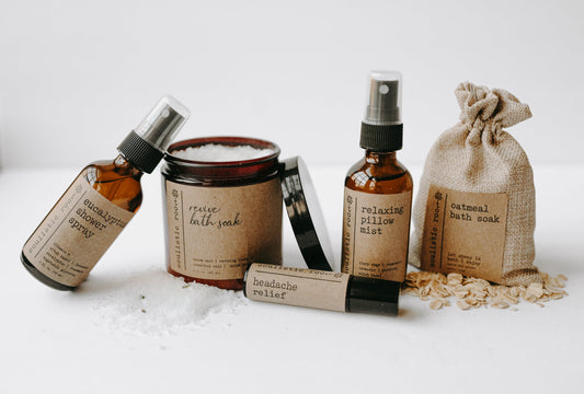 Spa Day Gift Set by Soulistic Root, products displayed on a white surface with a white background