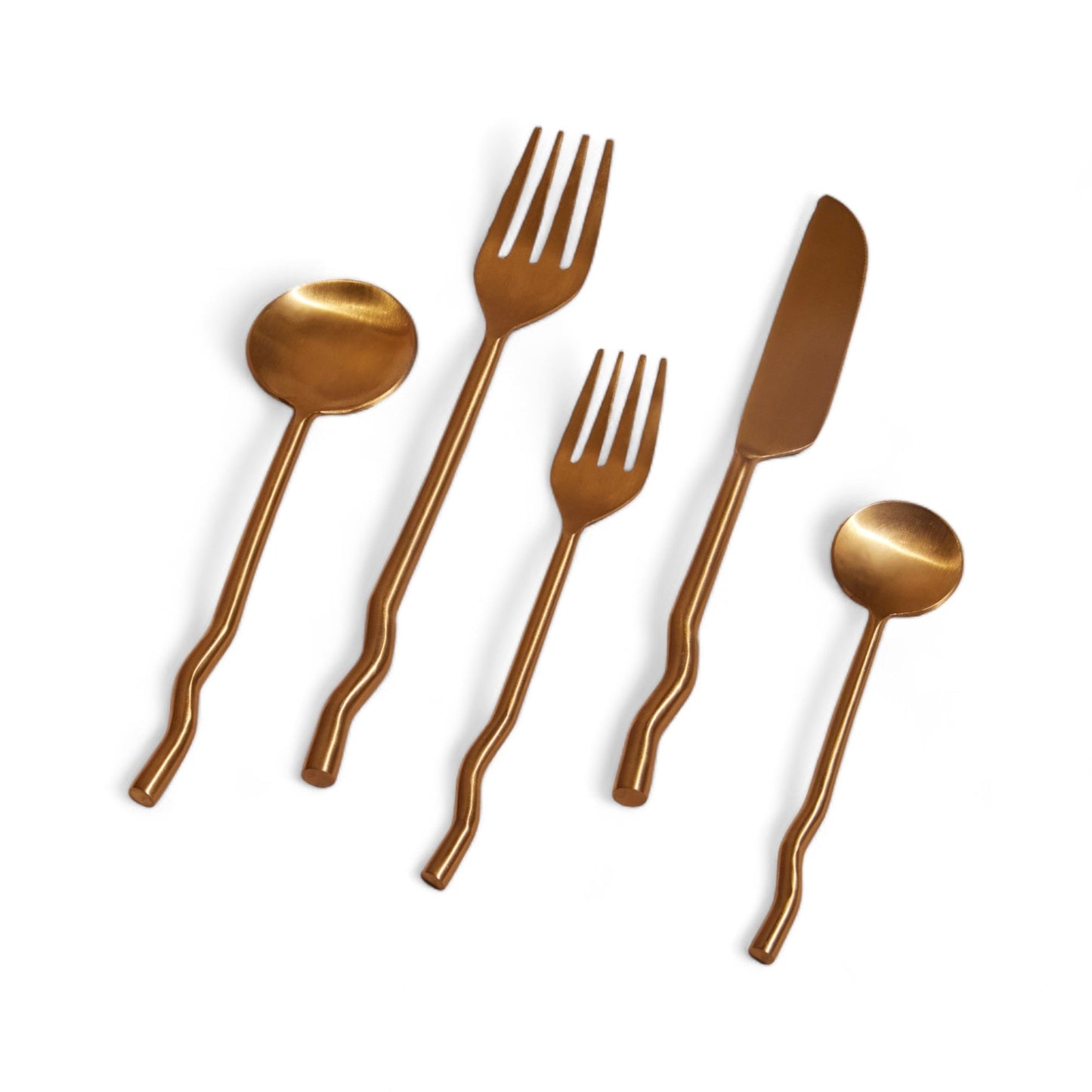 Stainless Steel Silverware - Brushed Brass