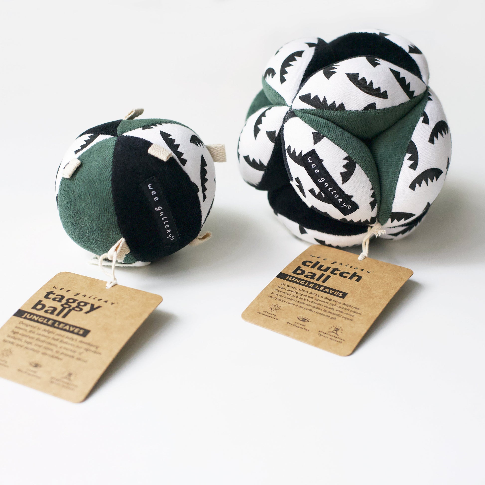 Taggy Balls For Baby - Jungle Leaves