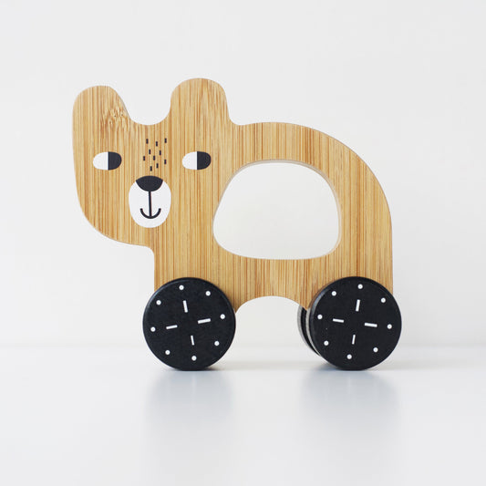 Wooden Bear Push Toy for Toddlers