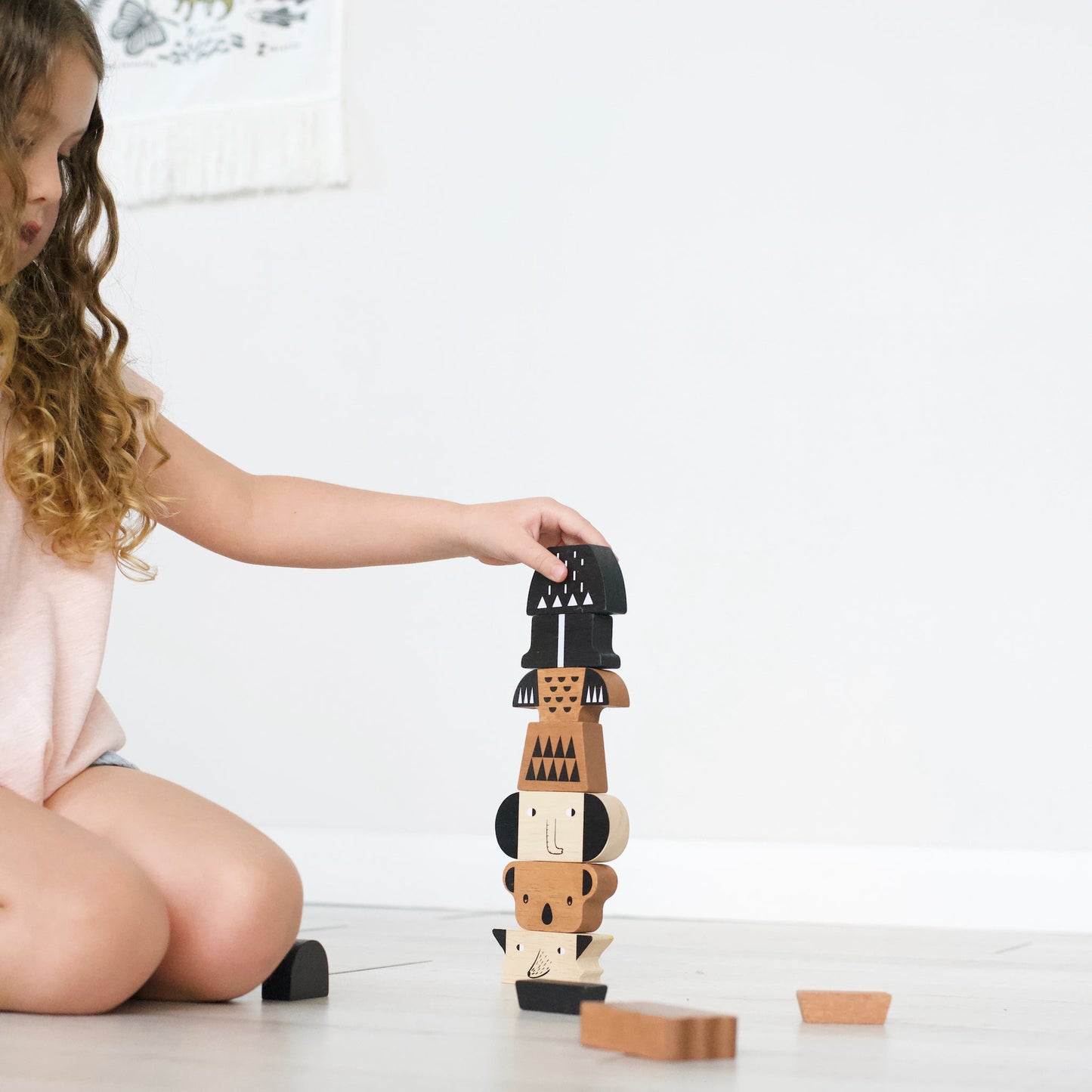 Animal Tower Creative Wood Blocks Balance Game for Toddlers