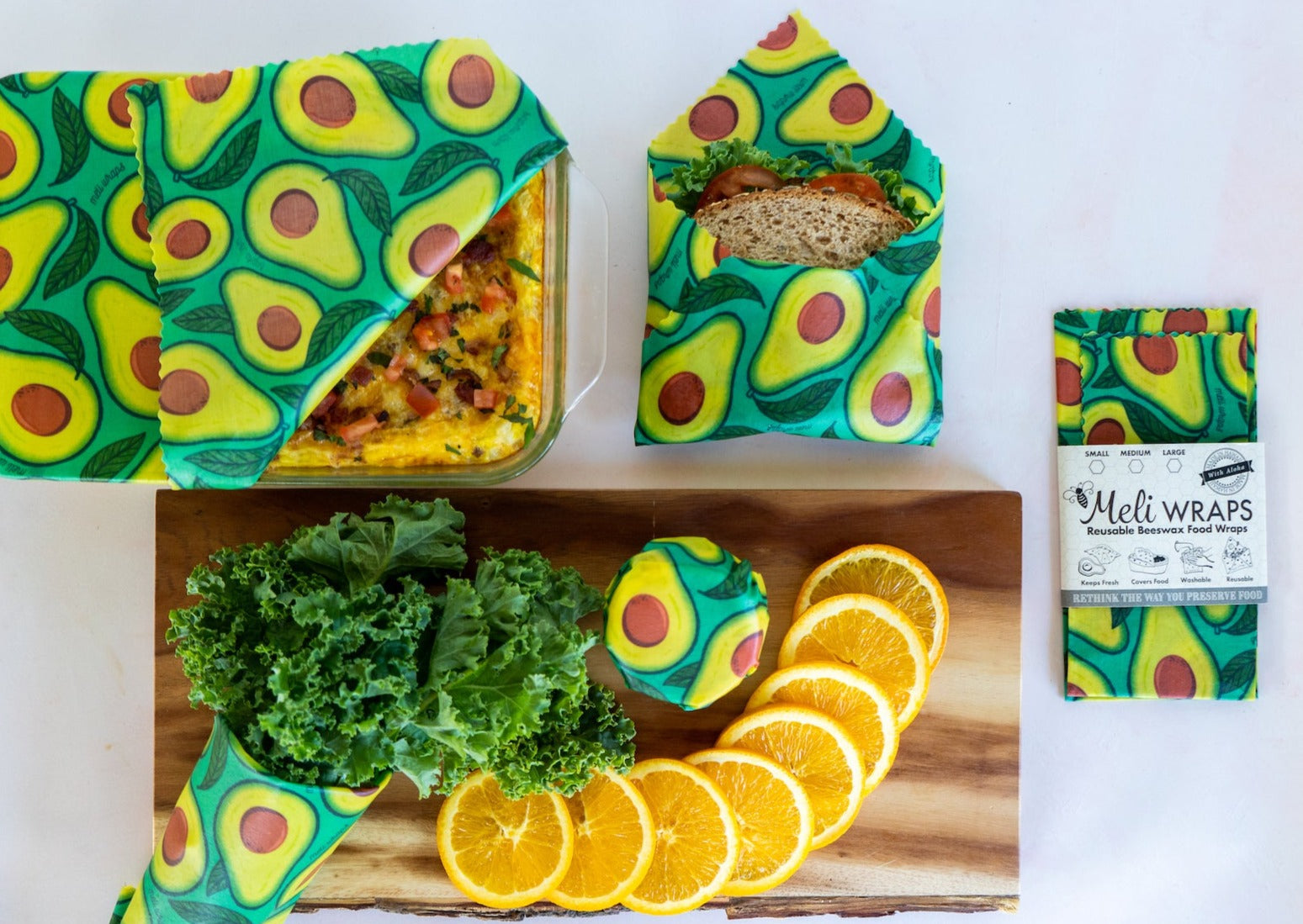 Beeswax wrap Avocado Print - various sizes